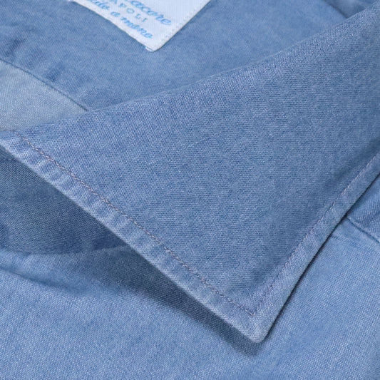 Mid Blue Denim Cutaway Shirt  – Vanacore Napoli