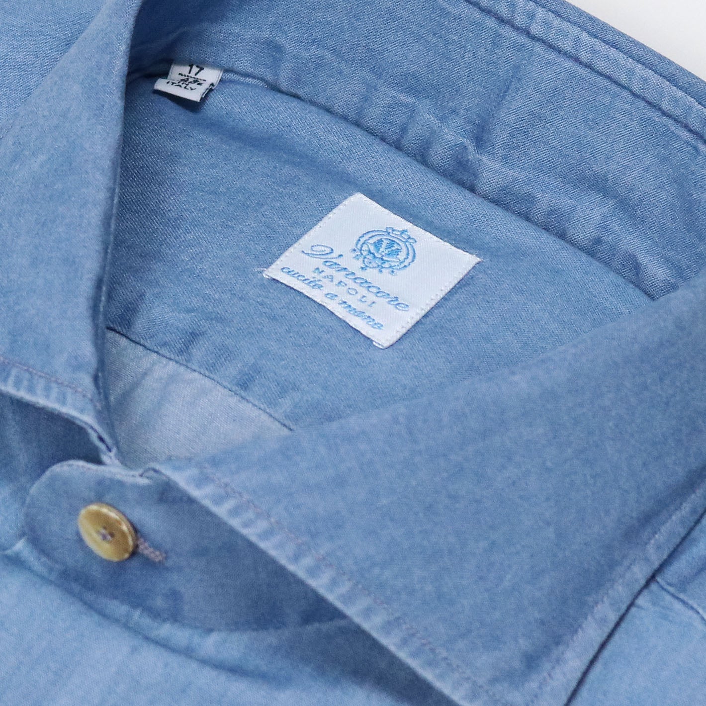 Mid Blue Denim Cutaway Shirt  – Vanacore Napoli