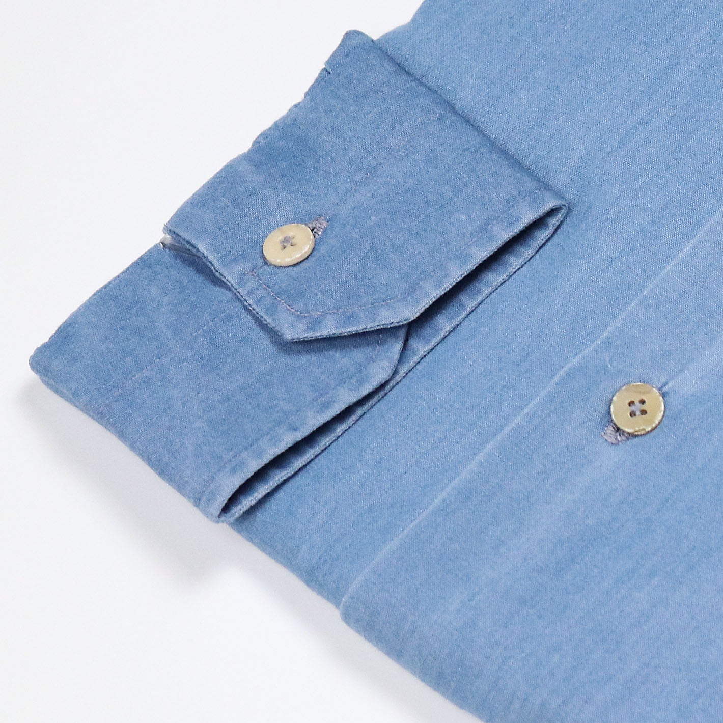 Mid Blue Denim Cutaway Shirt  – Vanacore Napoli