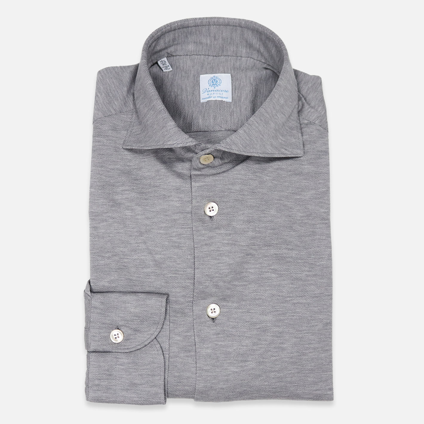 Grey cotton jersey cutaway shirt – Vanacore Napoli
