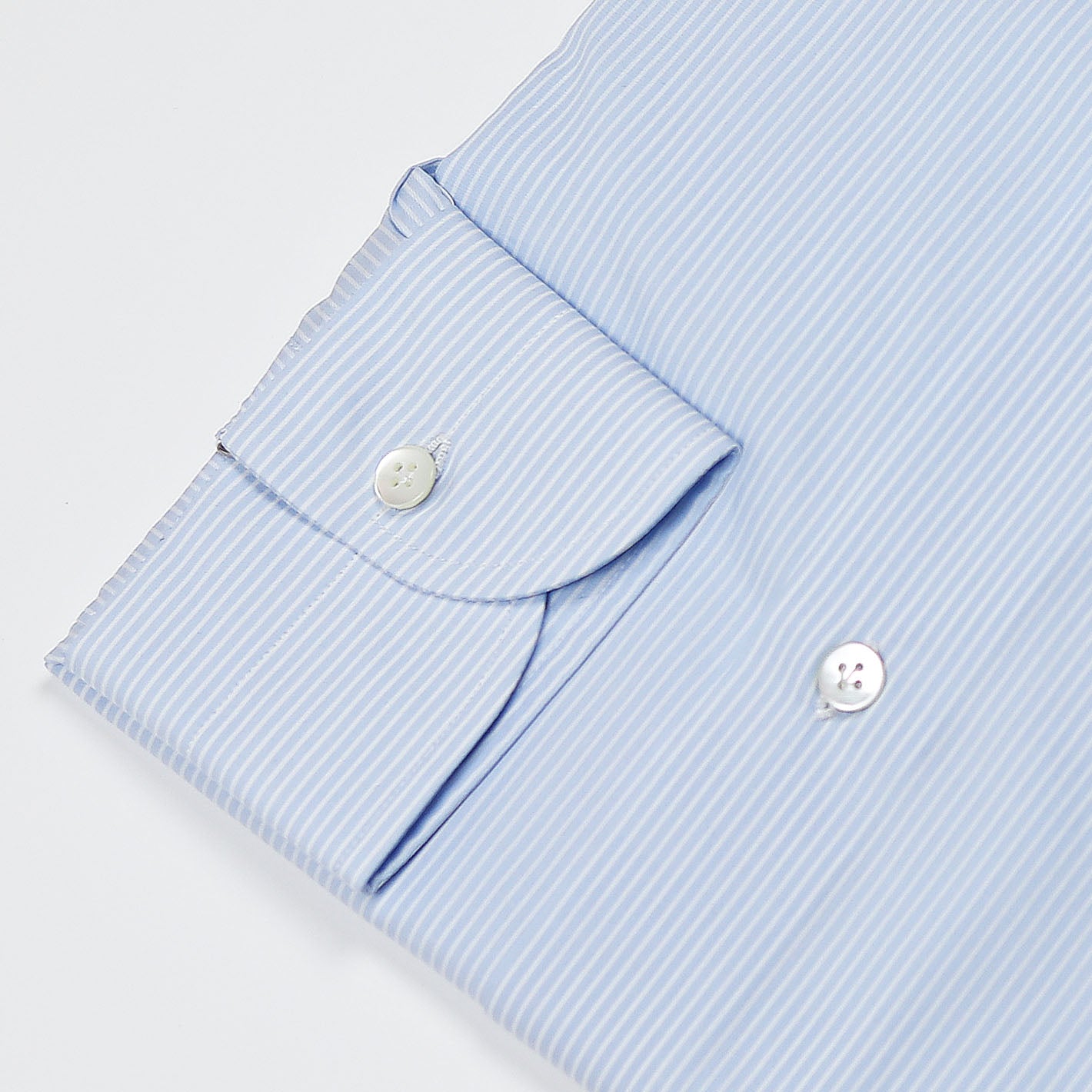 Light blue striped shirt with semi-cutaway collar – Vanacore Napoli