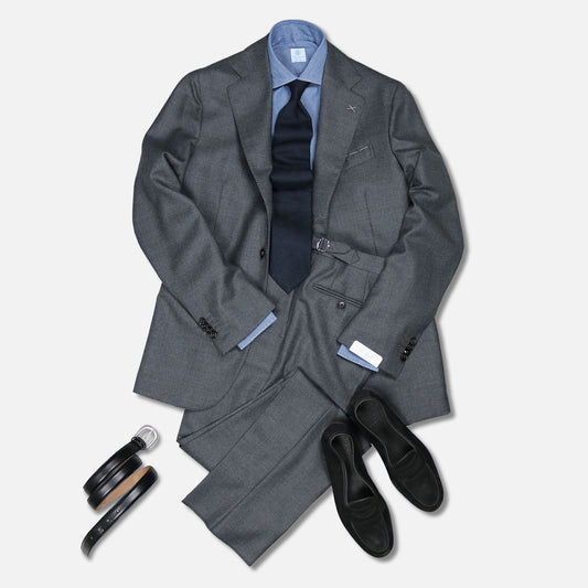 Mid-blue chambray cutaway shirt – Vanacore Napoli