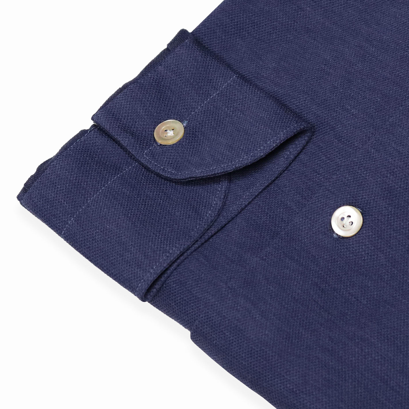 Navy cotton jersey cutaway shirt - Vanacore Napoli