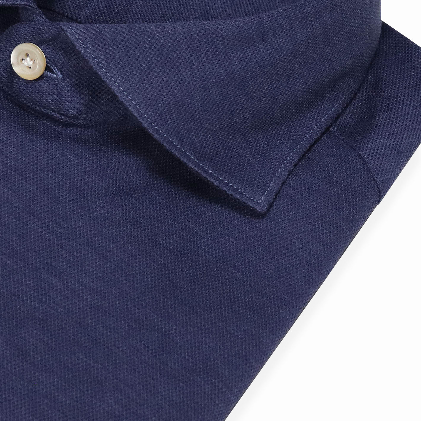 Navy cotton jersey cutaway shirt - Vanacore Napoli