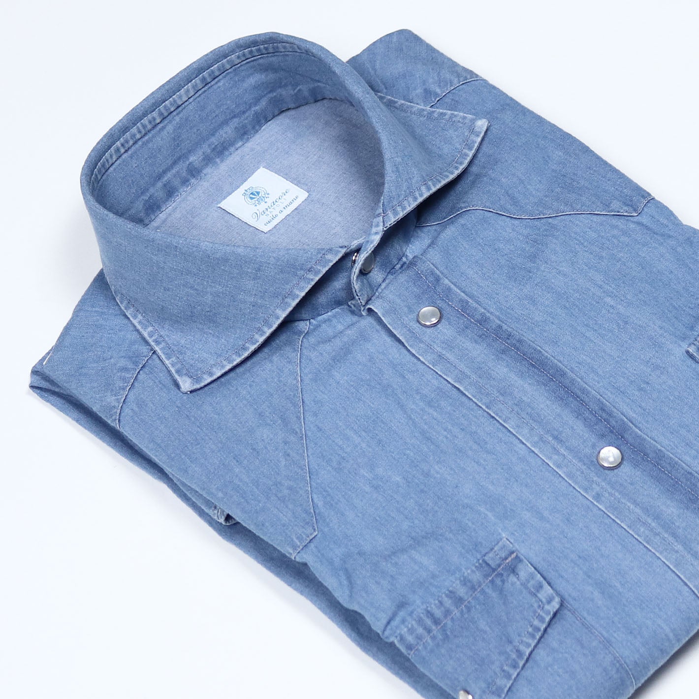 Mid-blue denim Rodeo shirt – Vanacore Napoli