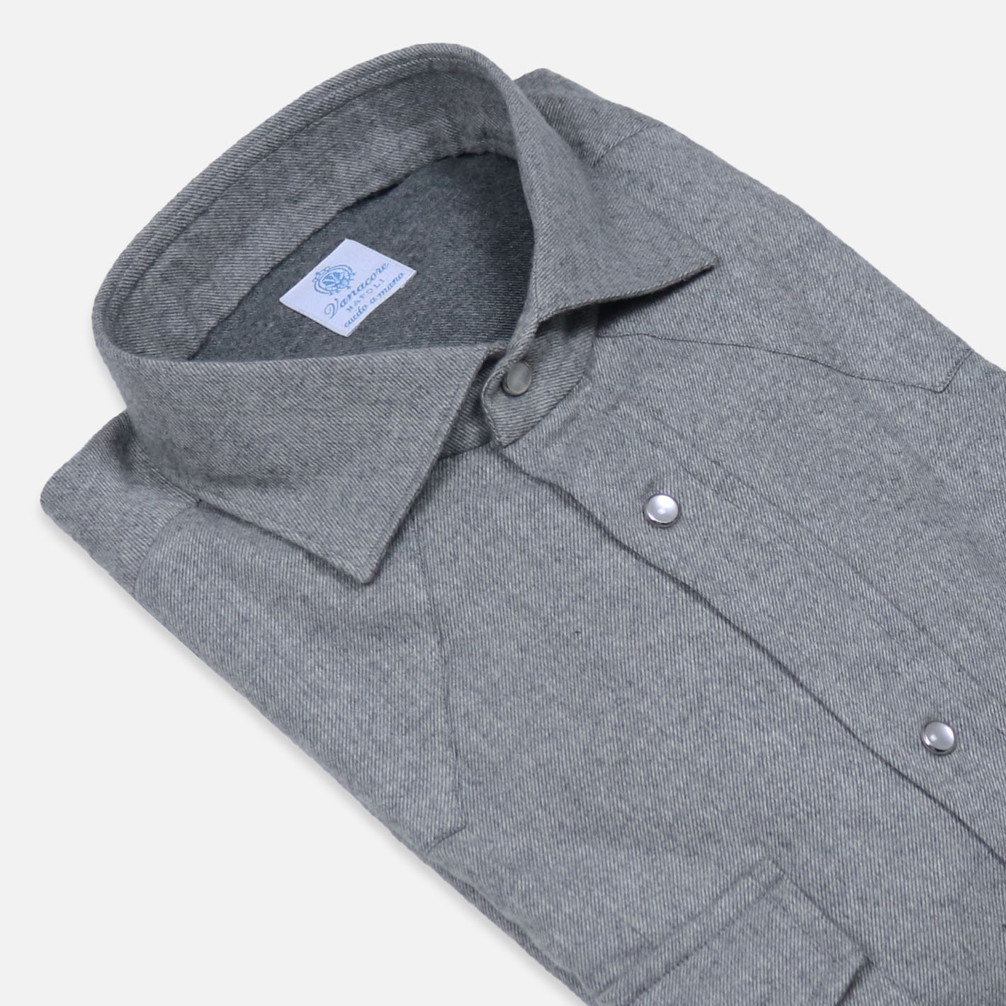 Grey Cotton Flannel Rodeo Shirt