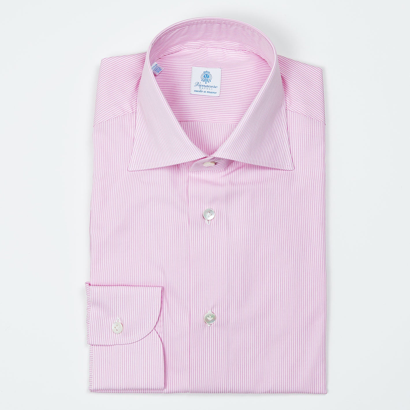 Pink Striped Semi-Cutaway Shirt – Vanacore Napoli