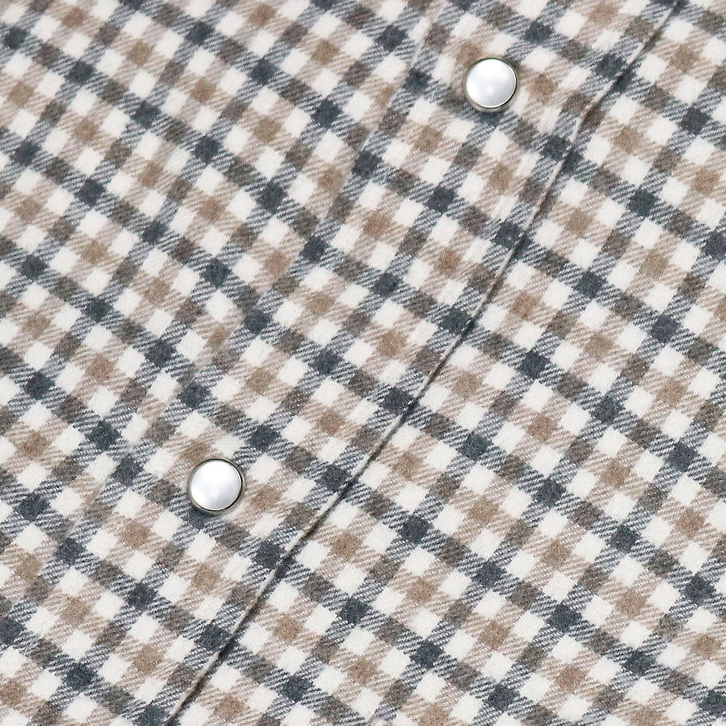 Beige Checked Cotton Flannel Rodeo Shirt