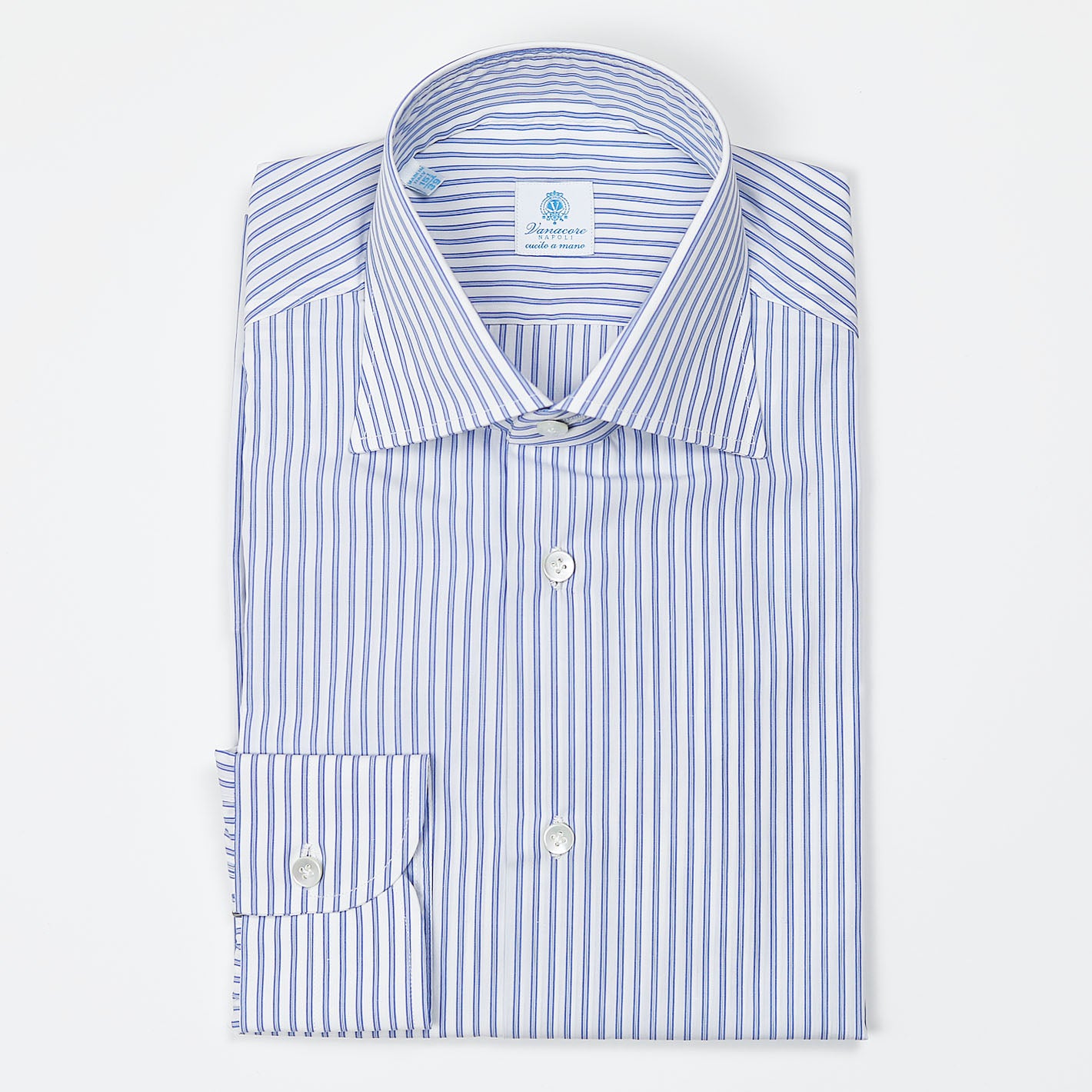 Blue Double Striped Semi-cutaway Shirt