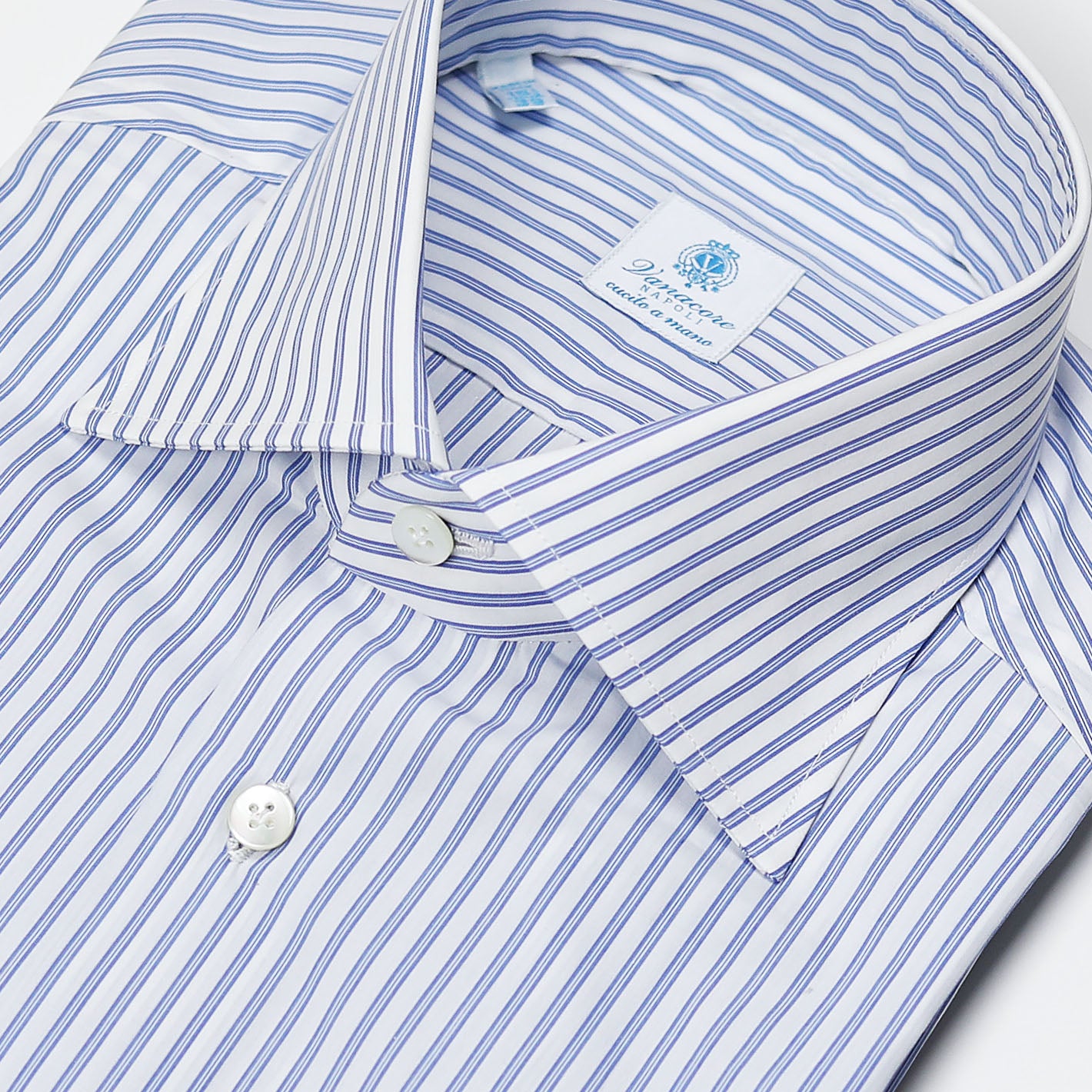 Blue Double Striped Semi-cutaway Shirt