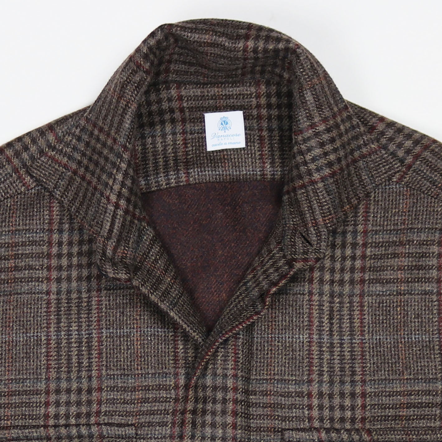 Brown Checked Cashmere Vicuña Safari Jacket