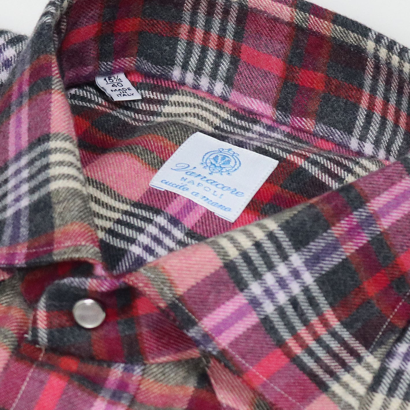 Pink Red Black Checked Cotton Flannel Rodeo Shirt