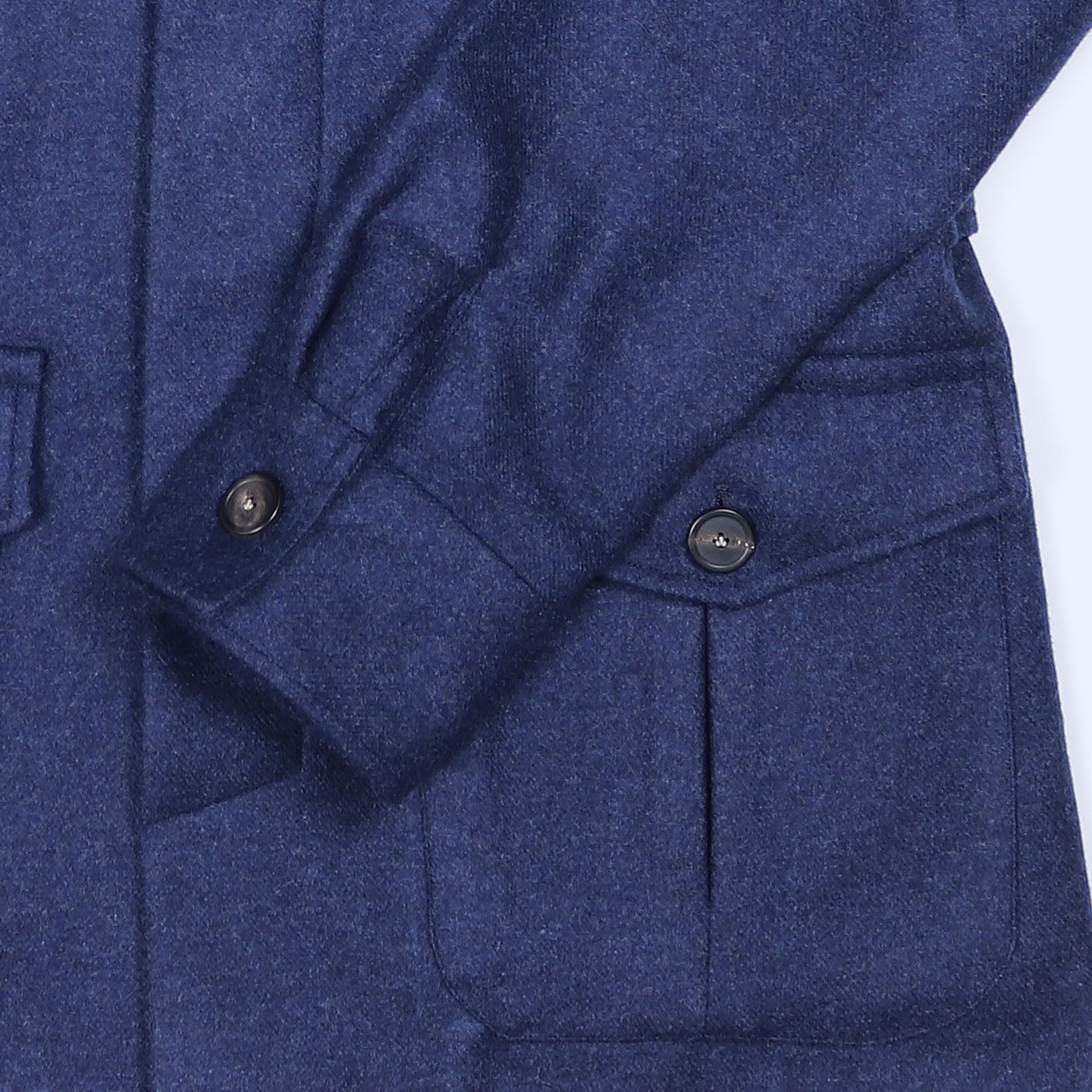 Giacca safari in cashmere e vigogna blu ardesia