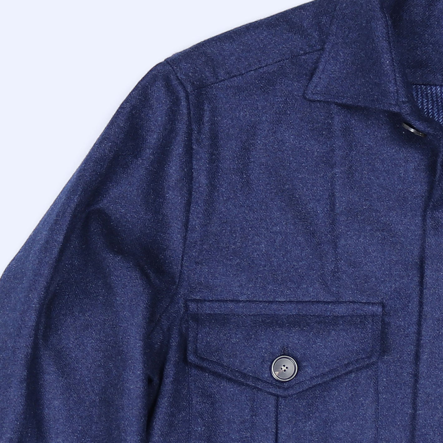 Giacca safari in cashmere e vigogna blu ardesia