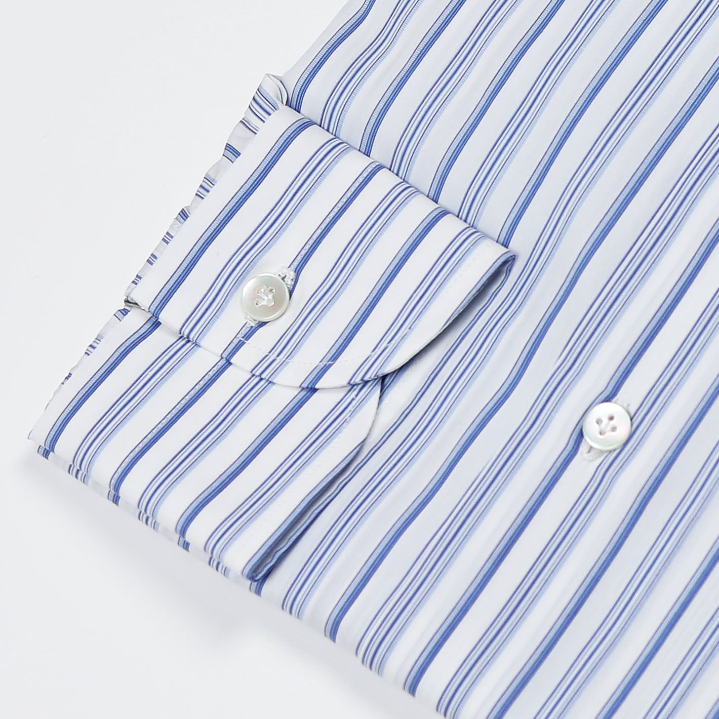 Blue Triple Striped Semi-cutaway Shirt